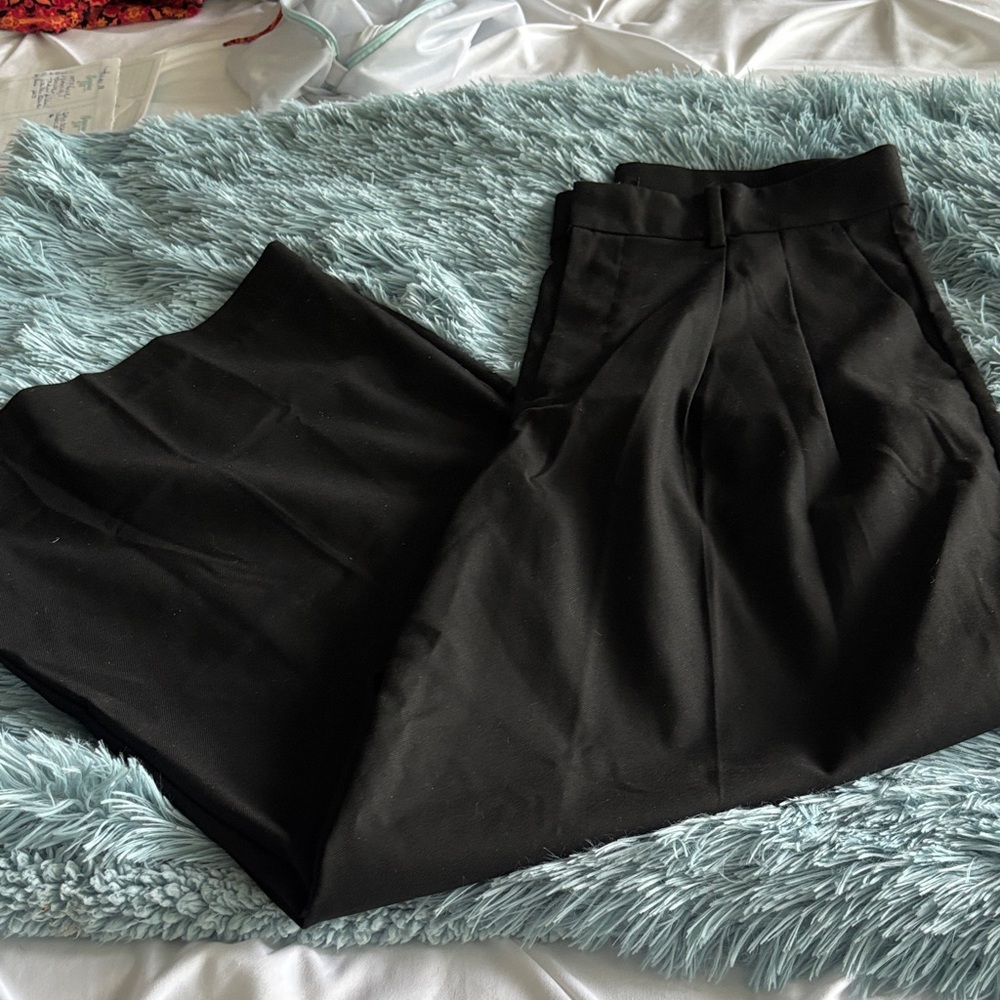 Madewell Black Tailored Wide Leg Slacks